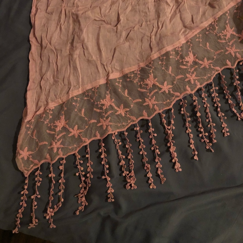 Pink Flowered Scarf - Picture 2 of 5